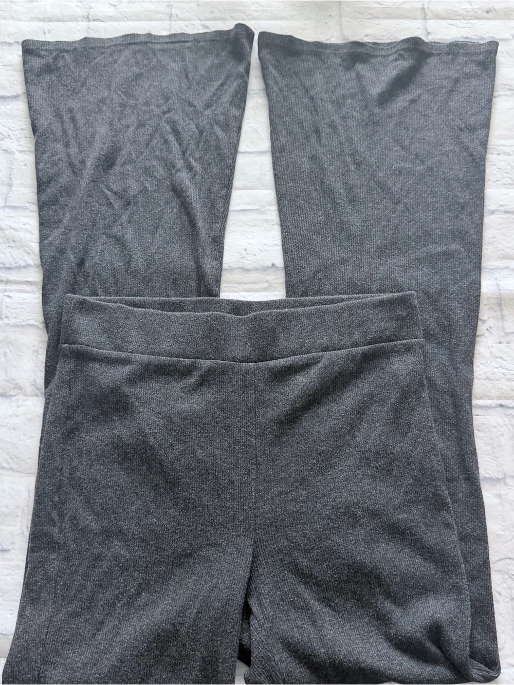 Aerie Leggings S | Gray Ribbed Flare Lounge